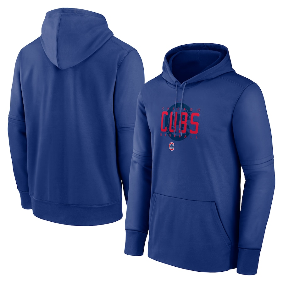 Men's Chicago Cubs Royal Pregame Performance Pullover Hoodie